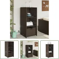 The Living Store Mobile da giardino marrone 50x55x115 cm Poly Rattan