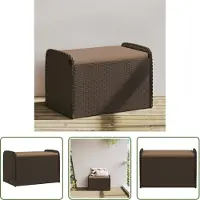 The Living Store Panca con contenitore e cuscini Marrone 80x51x52 cm Poly Rattan