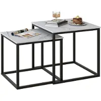 Sonstiges Set di 2 tavolini quadrati in legno nero