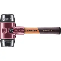 HALDER Mazza SIMPLEX soft-face, composizione in gomma; con alloggiamento in ghisa malleabile e manico in legno extra corto di alta qualità | D=60 mm / design del manico=extra corto | 3002.062