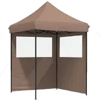 vidaXL Tenda da festa , 200 x 200 x 306 cm, marrone, tessuto Oxford