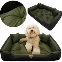 EDANTI Cuccia per cani, divano impermeabile 115x95 cm, lettino, cuscini, divanetto, verde