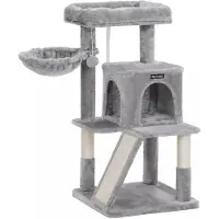 In And OutdoorMatch Tiragraffi per gatti Creola - Grigio - Morbida amaca a cesto per gatti - Gioco per gatti - Adatto a gattini piccoli - 48 x 48 x 96 cm