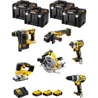 DeWalt Kit DWK601T (DCD996 + DCH273 + DCG405 + DCF887 + DCS334 + DCS570 + 3 x 5,0 Ah + DCB115 + 4 x TSTAK VI)