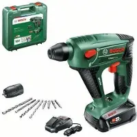 Bosch Uneo Maxx Trapano a percussione a batteria 18 V, 0,6 J, SDS, 1 batteria da 2,5 Ah, caricabatteria AL1830CV, accessori e valigetta inclusi