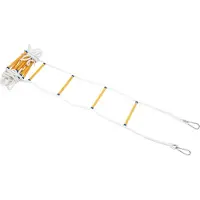 StarTech.com Scala di soccorso di emergenza - Scala di corda - Lunghezza 10 m - PP e resina - Pioli antiscivolo - Rapida messa a disposizione - Ganci robusti - Elevata capacità di carico