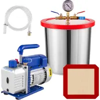 Sweiko camera da vuoto da 3 galloni e 12L Pompa multifunzione 85L/min 3CFM Pompa per vuoto Acciaio inossidabile