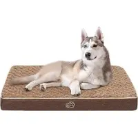 Merkloos Materasso ortopedico lavabile per cani - sfoderabile - letto per cani di taglia grande e media - 90 x 60 x 7,5 cm - borsa marrone per cani