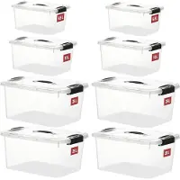Sonstiges Set di contenitori Greentainer con coperchio Organizzatore impilabile da 8 pezzi Trasparente