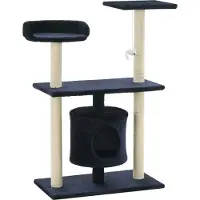 Syfax Albero per Gatti con Tiragraffi in Sisal 95 cm Blu Scuro