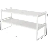 OEM Organizzatore per armadietti da cucina, design impilabile, regolabile in altezza, BIANCO