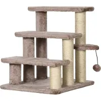 Youjia Tiragraffi, scaletta per animali domestici, 3 gradini, pallina, fino a 5 kg, 45x40x48 cm, marrone
