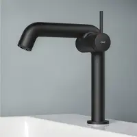 Emke Miscelatore monocomando per lavabo, Rubinetti per bagno 222x200x76mm G3/9", Risparmio d'acqua, Protezione anticorrosione, Ottone senza piombo, Nero opaco