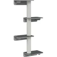 Youjia Tiragraffi da parete per gatti, parete da arrampicata 66x28x137 cm, montaggio a parete in legno color grigio chiaro-beige, ideale per gli amanti dei gatti