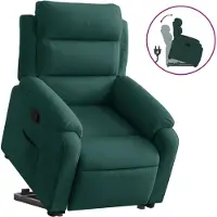 Syfax Poltrona Alzapersona Reclinabile Verde Scuro in Velluto