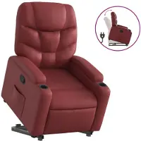 Syfax Poltrona Alzapersona Reclinabile Rosso Vino in Pelle finta