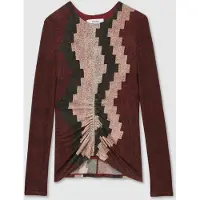 Reiss Printed Top Burgundy Taglia: 6 | Maglie a manica lunga Outlet | Donna | Marrone