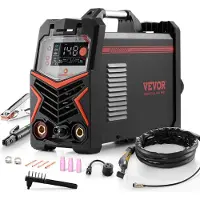 Vevor Saldatrice TIG, saldatrice 3 in 1 (grande display a LED) - TIG DC/DC a impulsi TIG/MMA (stick), saldatrice elettrica con inverter IGBT ad alta frequenza