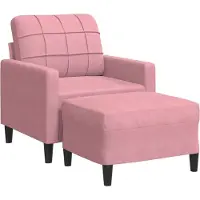 Syfax Poltrona con Poggiapiedi Rosa 60 cm Velluto