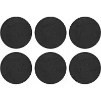 Syfax Pietra da Passo 6 pz Nero Ø 44 x 2 cm Gomma