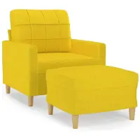 Syfax Poltrona con Poggiapiedi Giallo Chiaro 60 cm in Tessuto