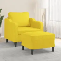 Prolenta Maison Exclusive - Poltrona con poggiapiedi giallo chiaro 60 cm in tessuto