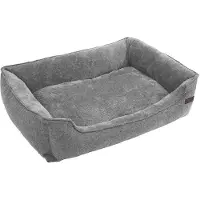 In And OutdoorMatch Cuscino per cani XL Abdiel - Grigio - Letto per cani 100x27x75cm - Lavabile - Morbido - Cuscino ortopedico per cani