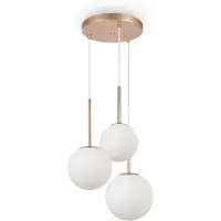 Maytoni Lampada a sospensione Basic form, bianco/oro, a 3 luci.