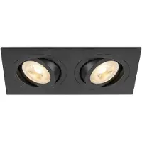 SLV NEW TRIA 155, plafoniera da incasso, quadrata, 2 x GU10, due lampadine, nero 1008510
