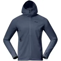 Bergans Rabot Merino Tech Midlayer Hoodie Felpa di merino con cappuccio Uomo (L, blu)