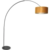 Steinhauer Lampada da terra - oro nero - Curve - plastica metallo velluto - lampada ad arco - E27 - 4264ZW - Anne Lighting