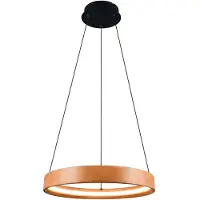 TRIO Lighting Lampada LED a sospensione a sospensione Lynwood, Ø 50 cm, color legno, legno,
