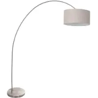 Steinhauer Lampada da terra - acciaio - Solva - metallo tessile - lampada ad arco - E27 - 3912ST -