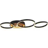 Searchlight Plafoniera a LED Curio Flush, effetto legno