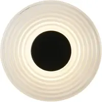 Searchlight Applique a LED Cleo, trasparente/nero opaco, Ø 30 cm, vetro
