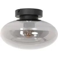 Steinhauer Plafoniera Reflexion, Ø 25 cm, vetro, nero/grigio fumo