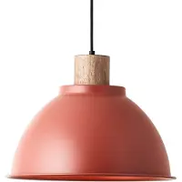 Brilliant Lampada a sospensione decorativa Erena in rosso | dimmerabile con lampadina compatibile | Ø 38 cm | Altezza 120 cm | 1x E27 max. 60 Watt | Metallo/Legno