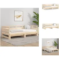 vidaXL Letto da giorno allungabile in pino massiccio 2x(80x200) cm - Letti e strutture letto