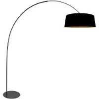 Steinhauer Lampada da terra - nero - Curve - lino metallo - lampada ad arco - E27 - 4279ZW - Anne Lighting