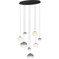 Stars of Light Lampada a sospensione Pantoja nera/ambra 96 cm a 8 luci