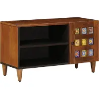 Syfax Mobile TV Noce 80 x 33 x 46 cm Legno di mango massello