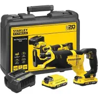 Stanley Sega a gattuccio FATMAX SFMCS300D2K-QW, 18 V, 2 batterie da 2 Ah, profondità di taglio 300 mm, sega a gattuccio a batteria