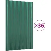 Syfax Pannelli Tetto 36pz Acciaio Zincato Verde 60x36 cm