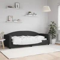 Prolenta Maison Exclusive - Letto a giorno nero, 80x200 cm, rivestito in tessuto