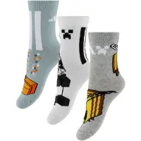 Adidas Kid's LK Minecraft 3-Pack Calze casual Bambini (25-27, bianco/grigio)