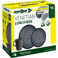Brunner Lunch Box Set stoviglie (16 Pieces, grigio)