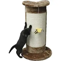 Kerbl Tiragraffi angolare, tronco per graffiare, 58 cm, marrone, con giocattolo a forma di ape