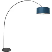 Steinhauer Lampada da terra - blu nero - Curve - plastica metallo velluto - lampada ad arco - E27 - 4271ZW - Anne Lighting
