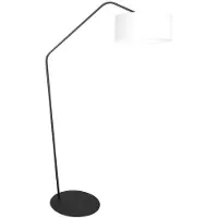 Steinhauer Lampada da terra - bianco nero - ZigZag - plastica lino metallo - lampada ad arco - E27 - 4244ZW - Anne Lighting