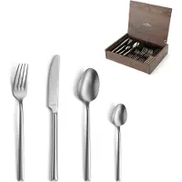 Amefa Metropole Velvet 1170, set di posate da 24 pezzi in valigetta di legno